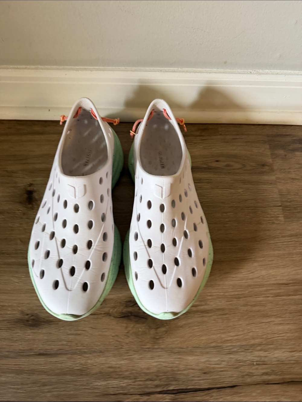 Kane Mens White Slip-On Perforated Casual Shoes with Mint Sole 12